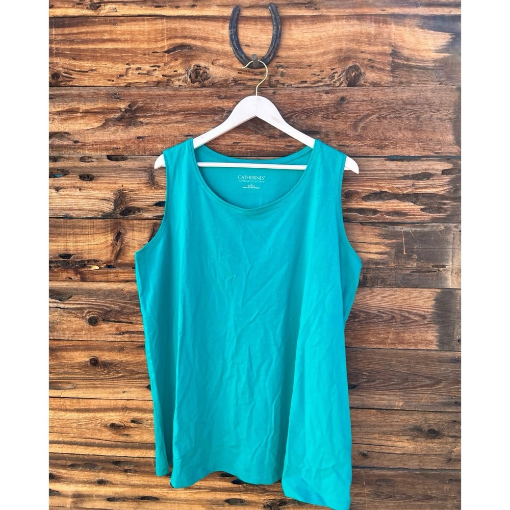 CATHERINES | Suprema Collection 1X 18/20W Turquoise Sleeveless Tank